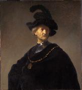 REMBRANDT Harmenszoon van Rijn Old man with gorget and black cap (mk33) Spain oil painting artist